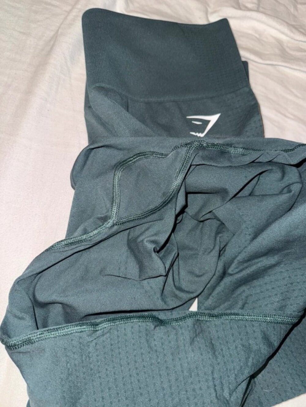 Dark Green Women’s Seamless High-Waisted Leggings, Size L - Picture 2 of 3